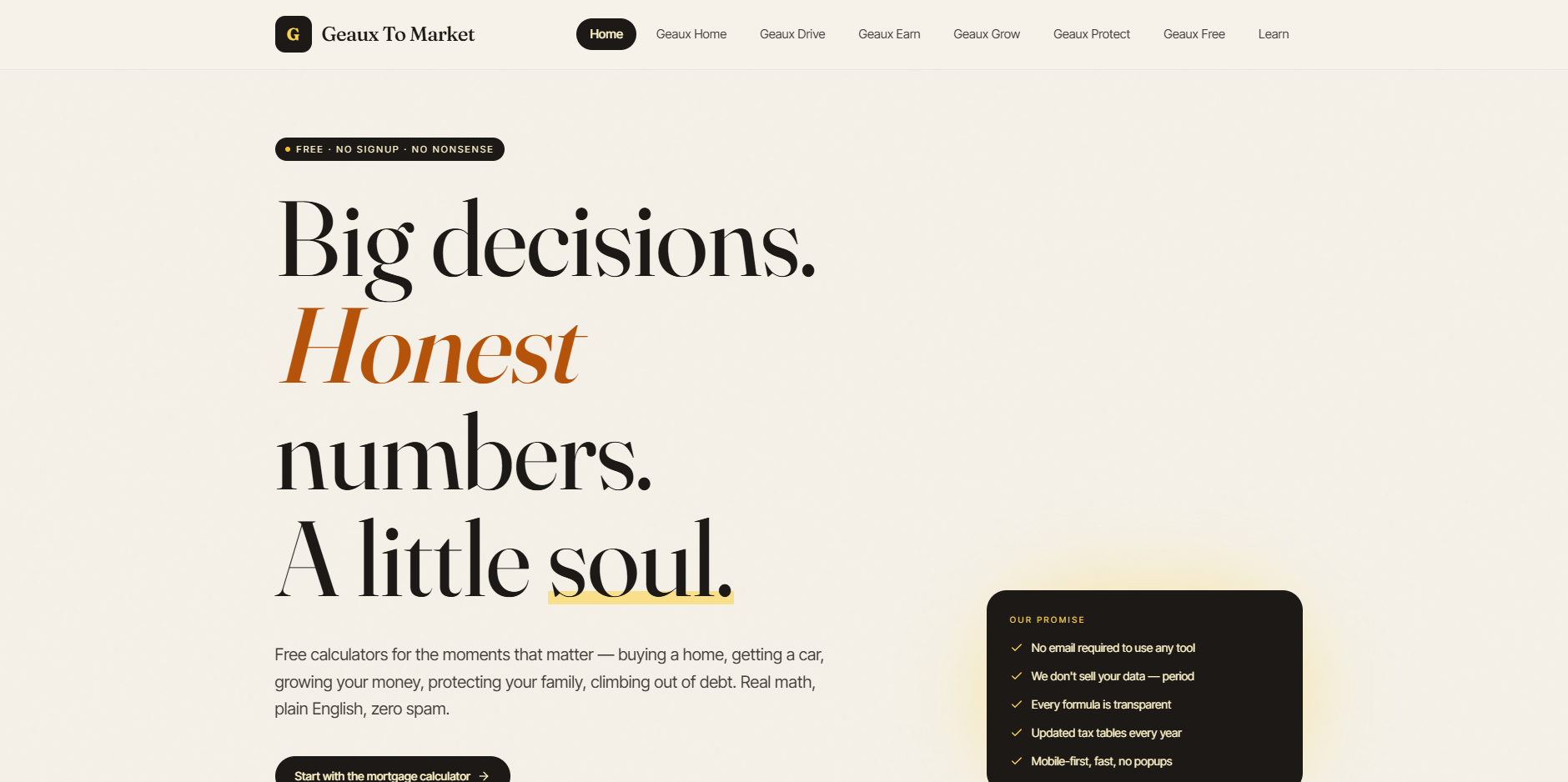 Geaux To Market website screenshot