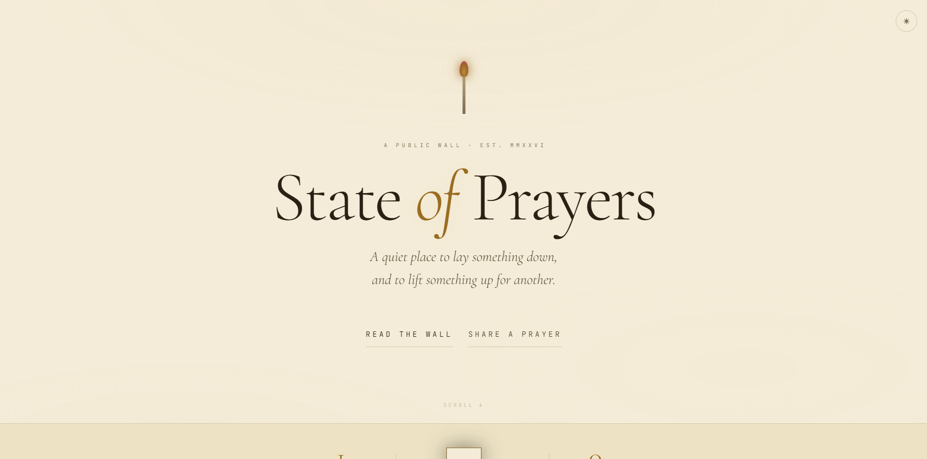 State of Prayers website screenshot