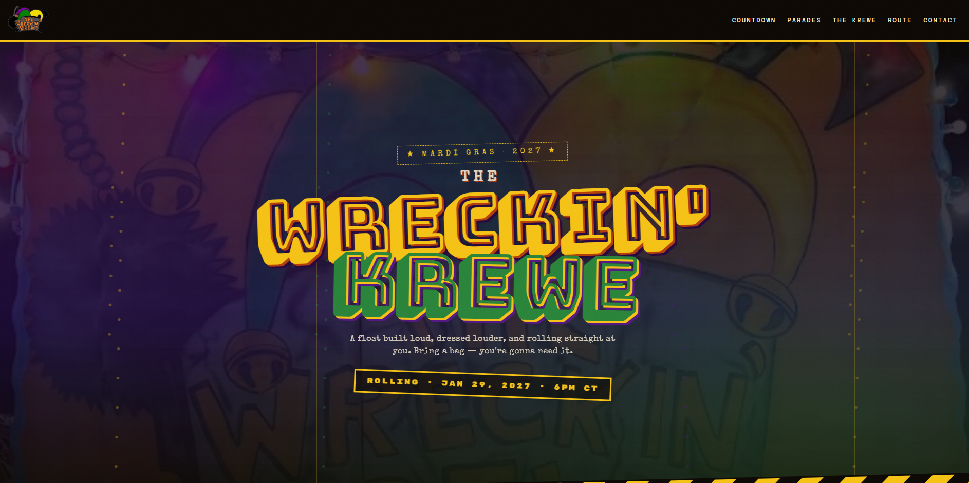 The Wreckin' Krewe website screenshot